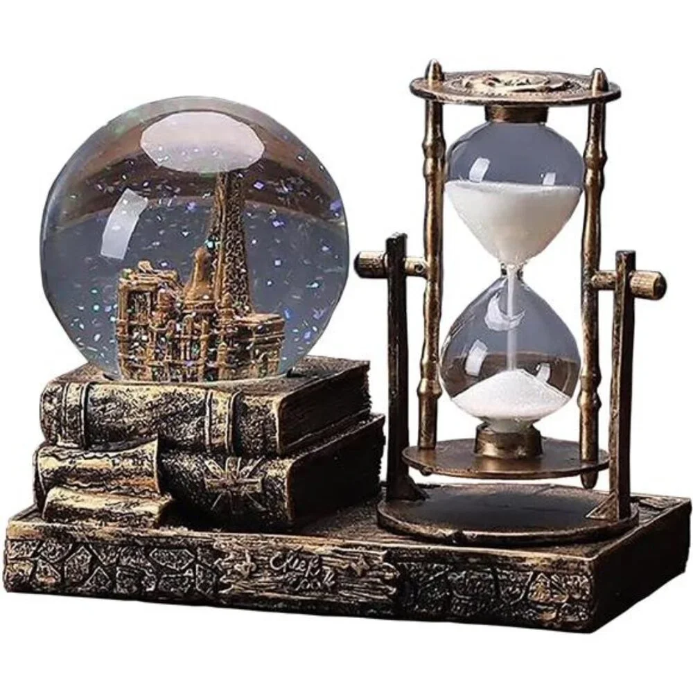 LED Music Snow Globe Eiffel Tower Paris Castle Lighted Home Decor Gift Ornament